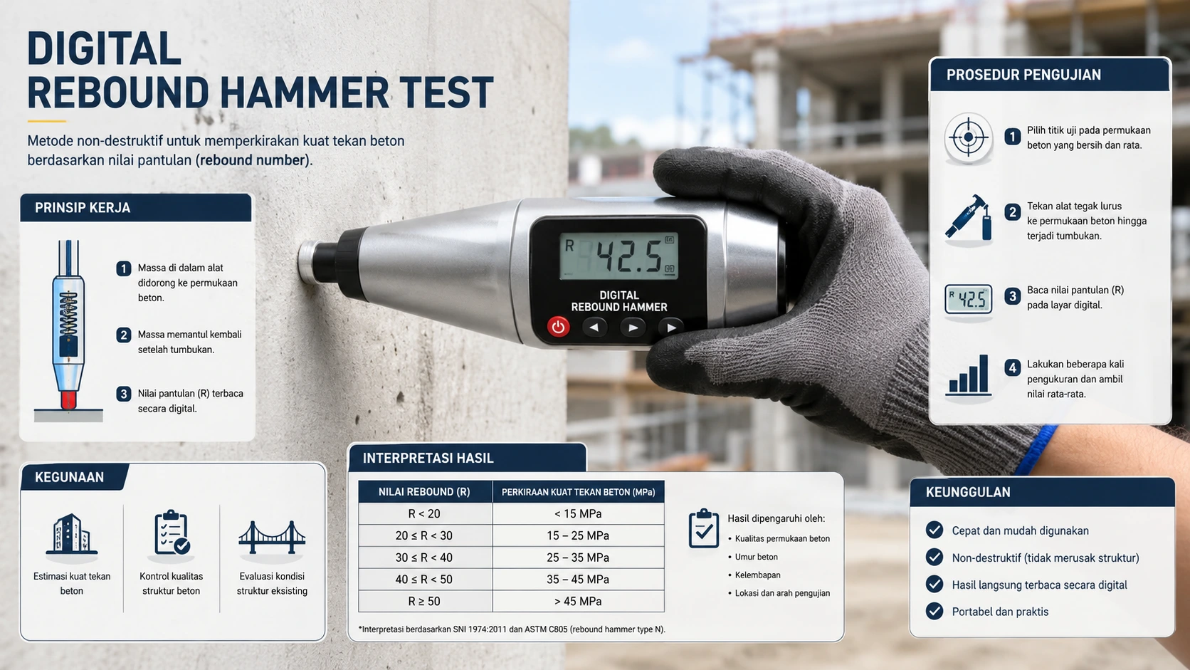 Perangkat Digital Concrete Hammer Test