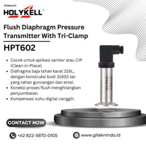 Holykell HPT602 Flush Diaphragm Pressure Transmitter With Tri-Clamp