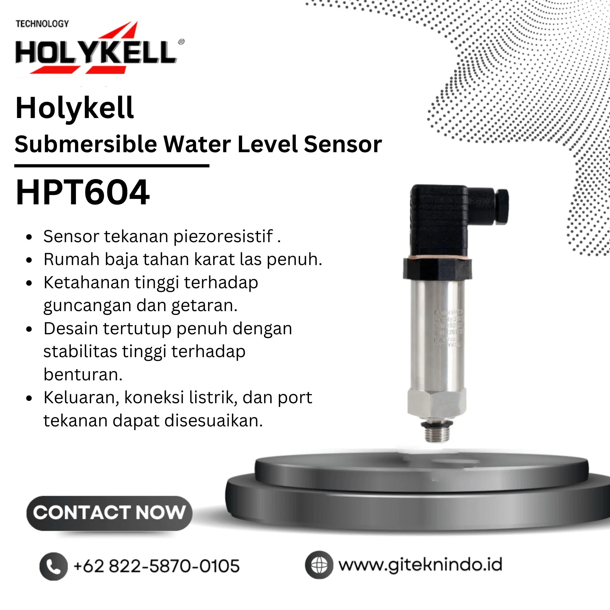Holykell HPT604 Submersible Water Level Sensor » PT GLOBAL INTAN TEKNINDO