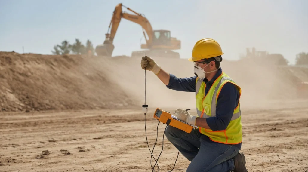 momen seorang teknisi mengambil data dasar sebelum alat tertanam
