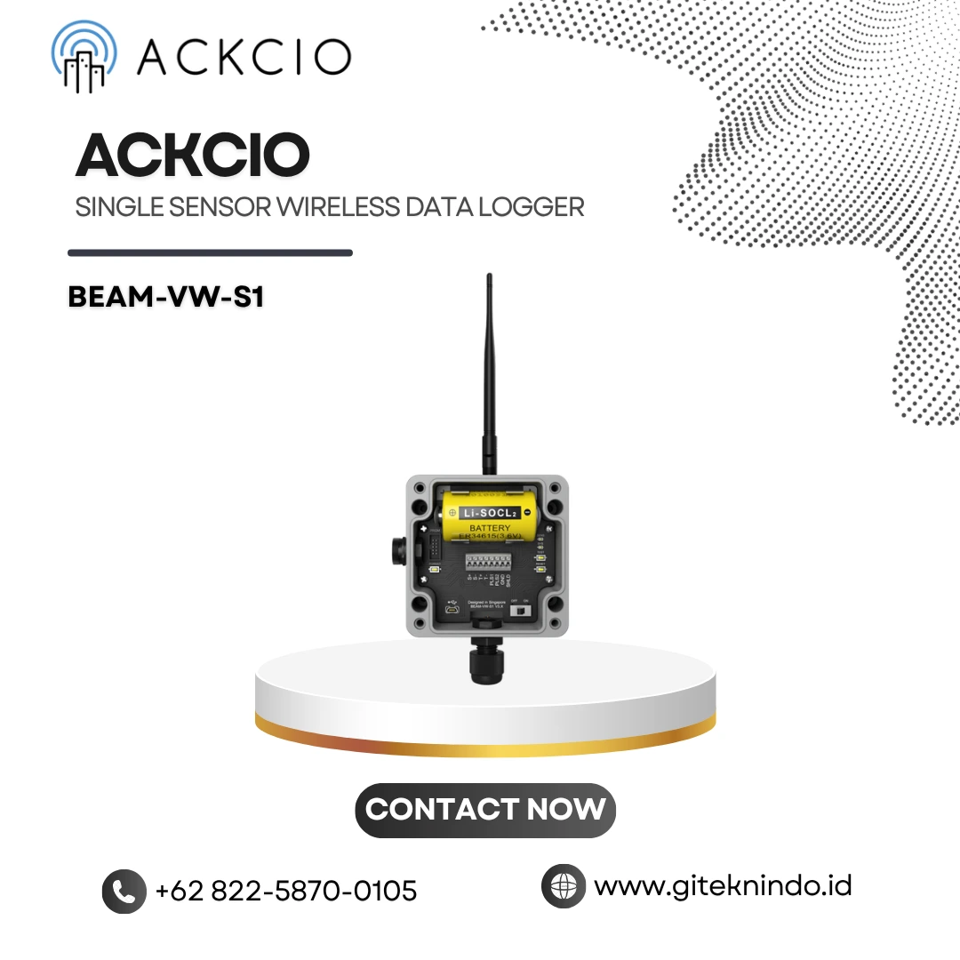 Ackcio Vibrating Wire Node BEAM-VW-S1 - Single Sensor Wireless Data Logger
