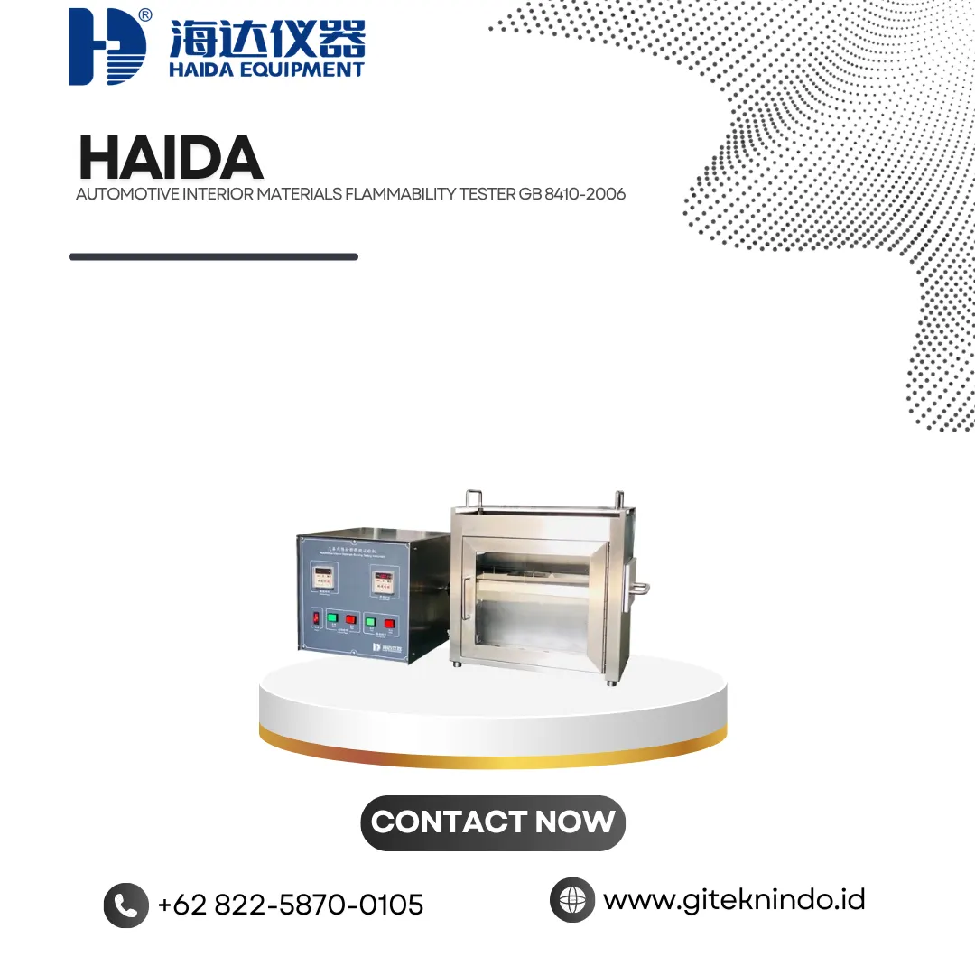 Flammability Tester untuk Material Interior Otomotif | Haida GB 8410-2006