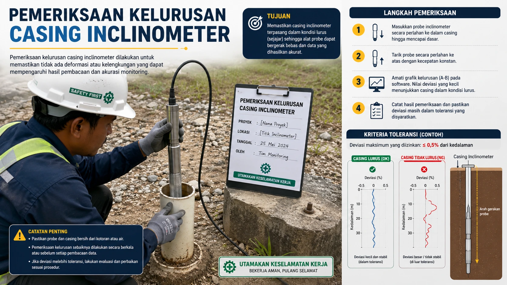 Pemeriksaan Kelurusan Casing Inclinometer