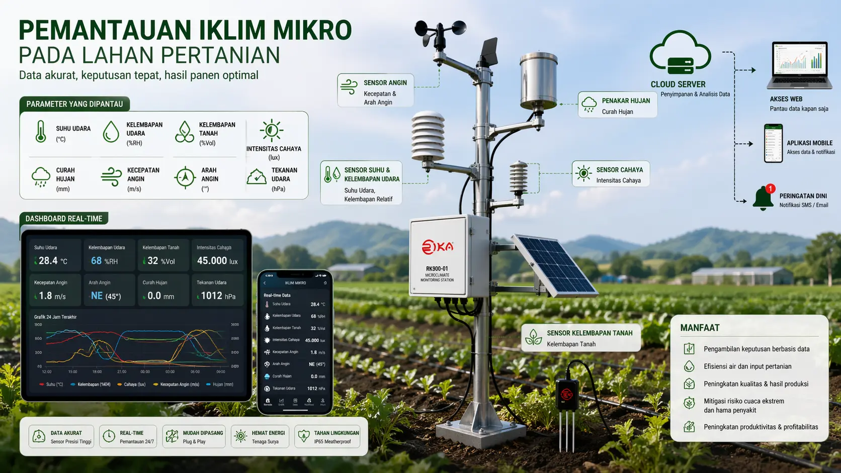 Rika Sensor Weather Station untuk pemantauan iklim mikro pertanian