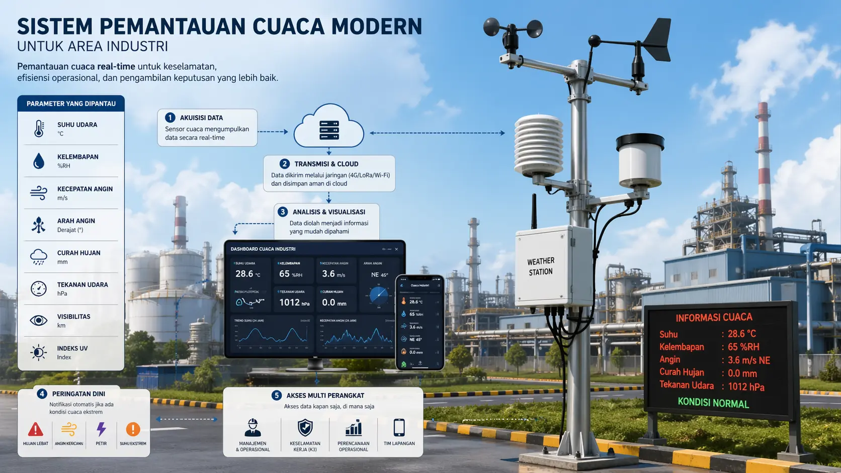 Keunggulan Rika Sensor Weather Station di area industri