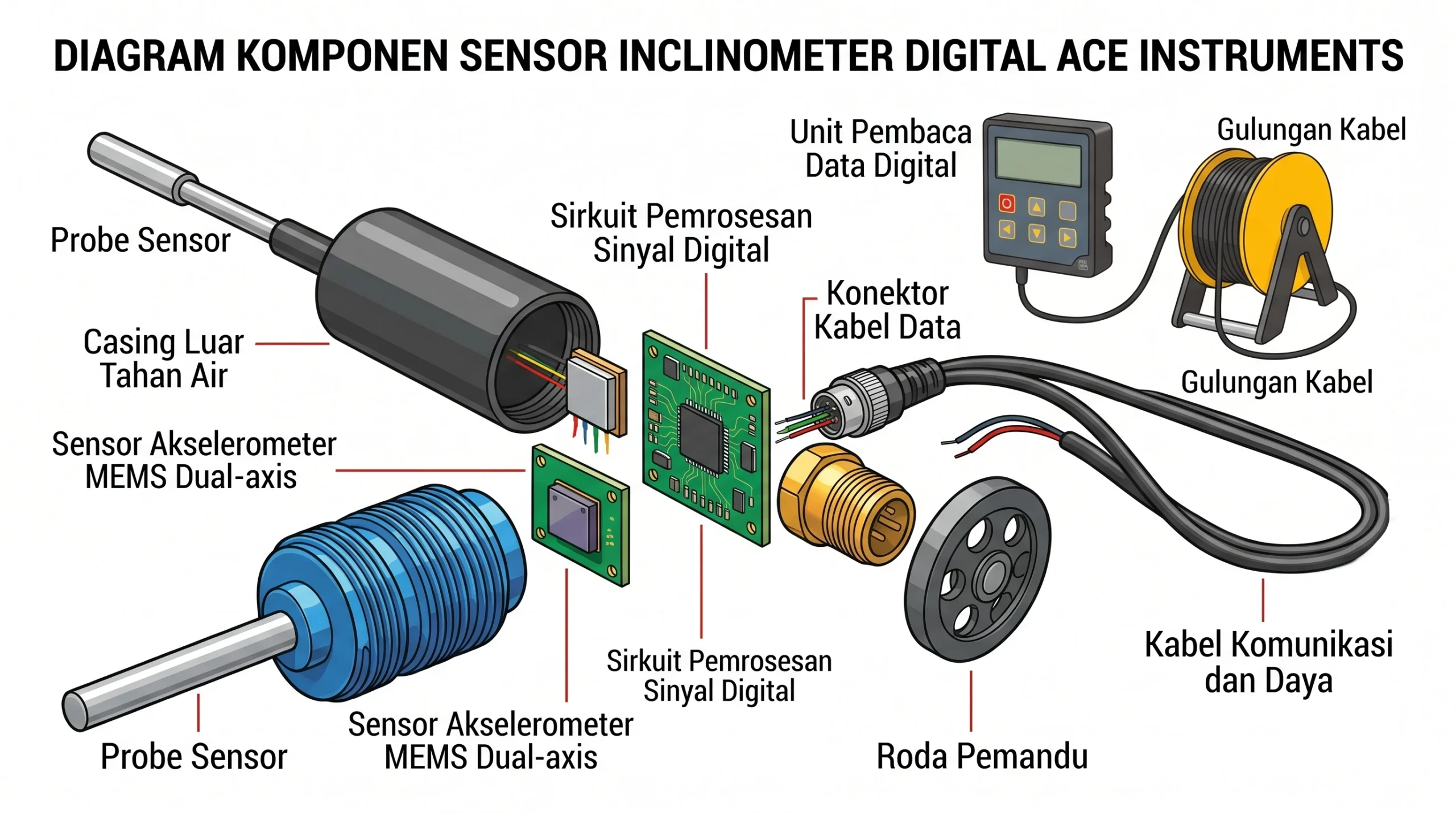 Komponen Sensor Inclinometer Digital