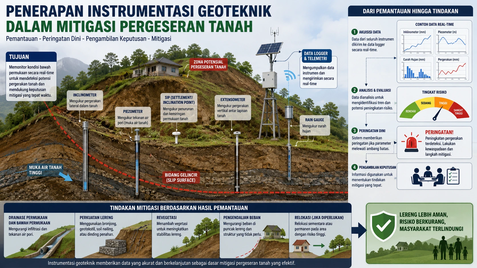 Penerapan Instrumentasi Geoteknik dalam Mitigasi Pergeseran Tanah