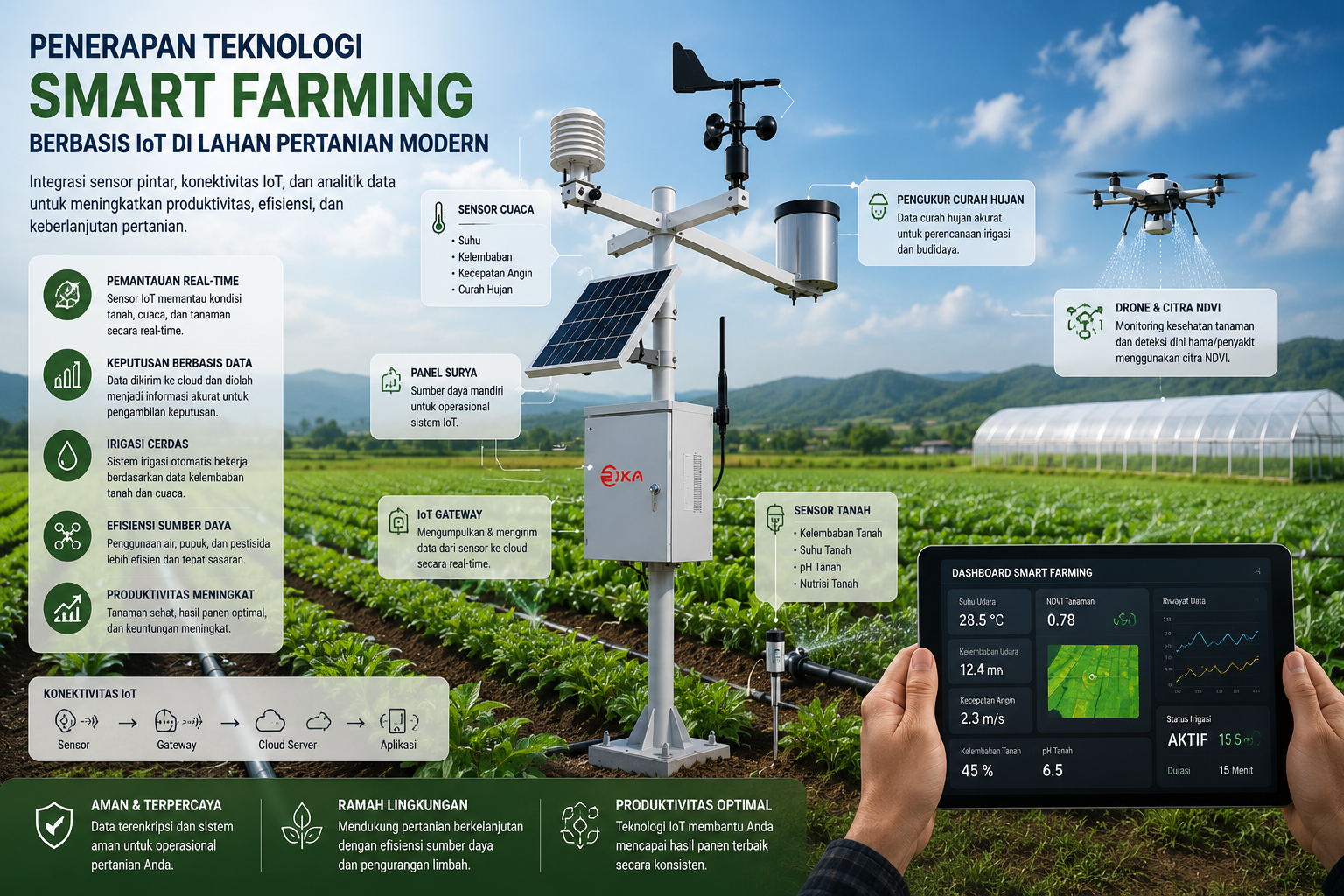 Penerapan Teknologi Smart Farming Berbasis IoT di Lahan Pertanian Modern