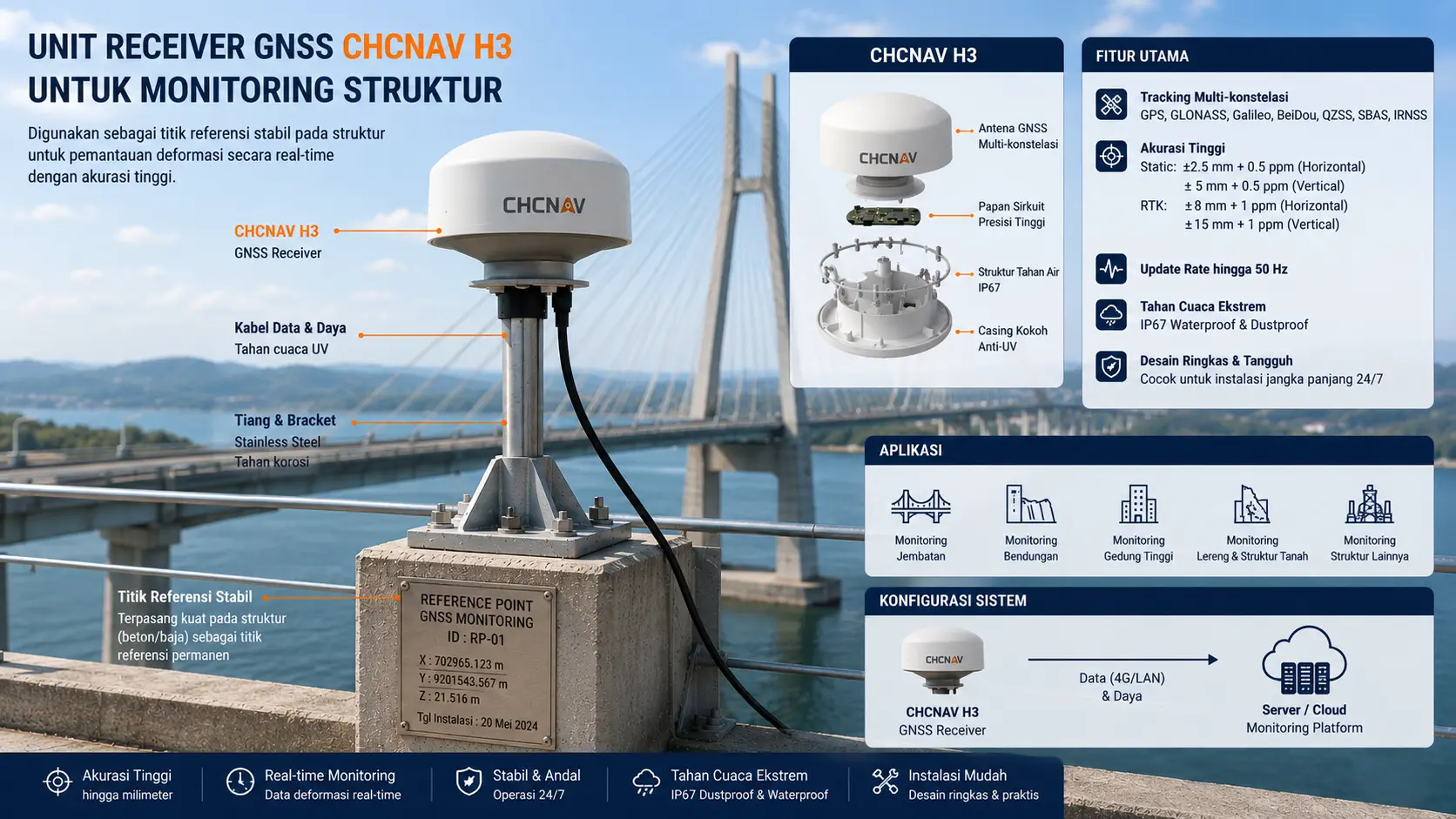 Receiver GNSS untuk Structural Monitoring