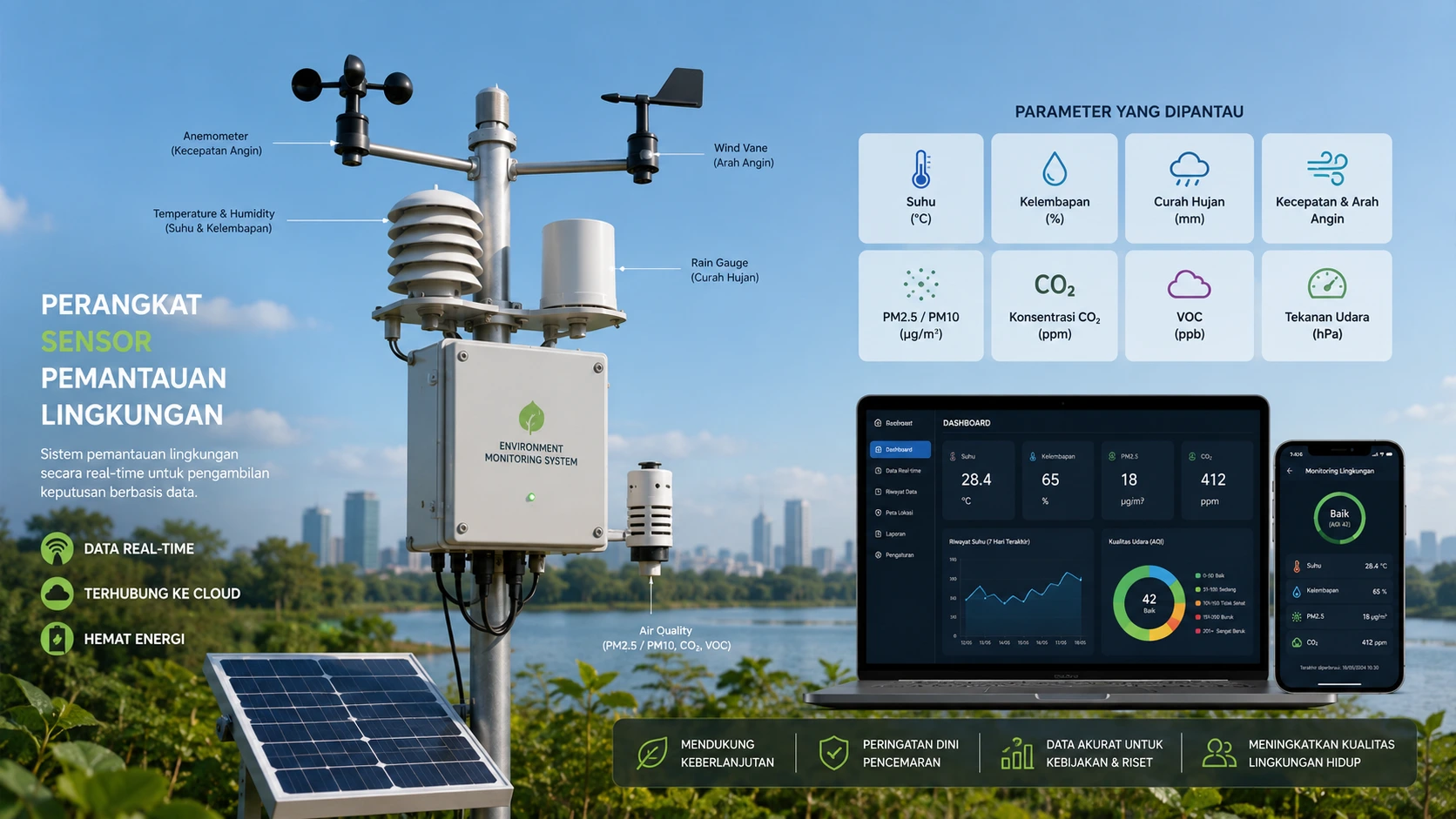 Perangkat sensor pemantauan lingkungan