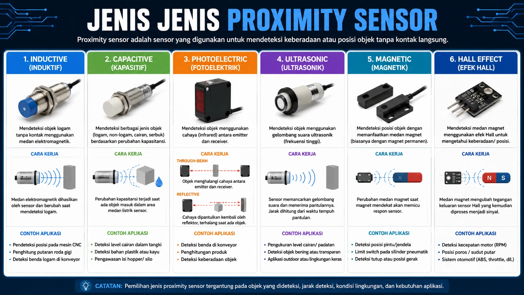 Berbagai jenis perangkat proximity sensors industri