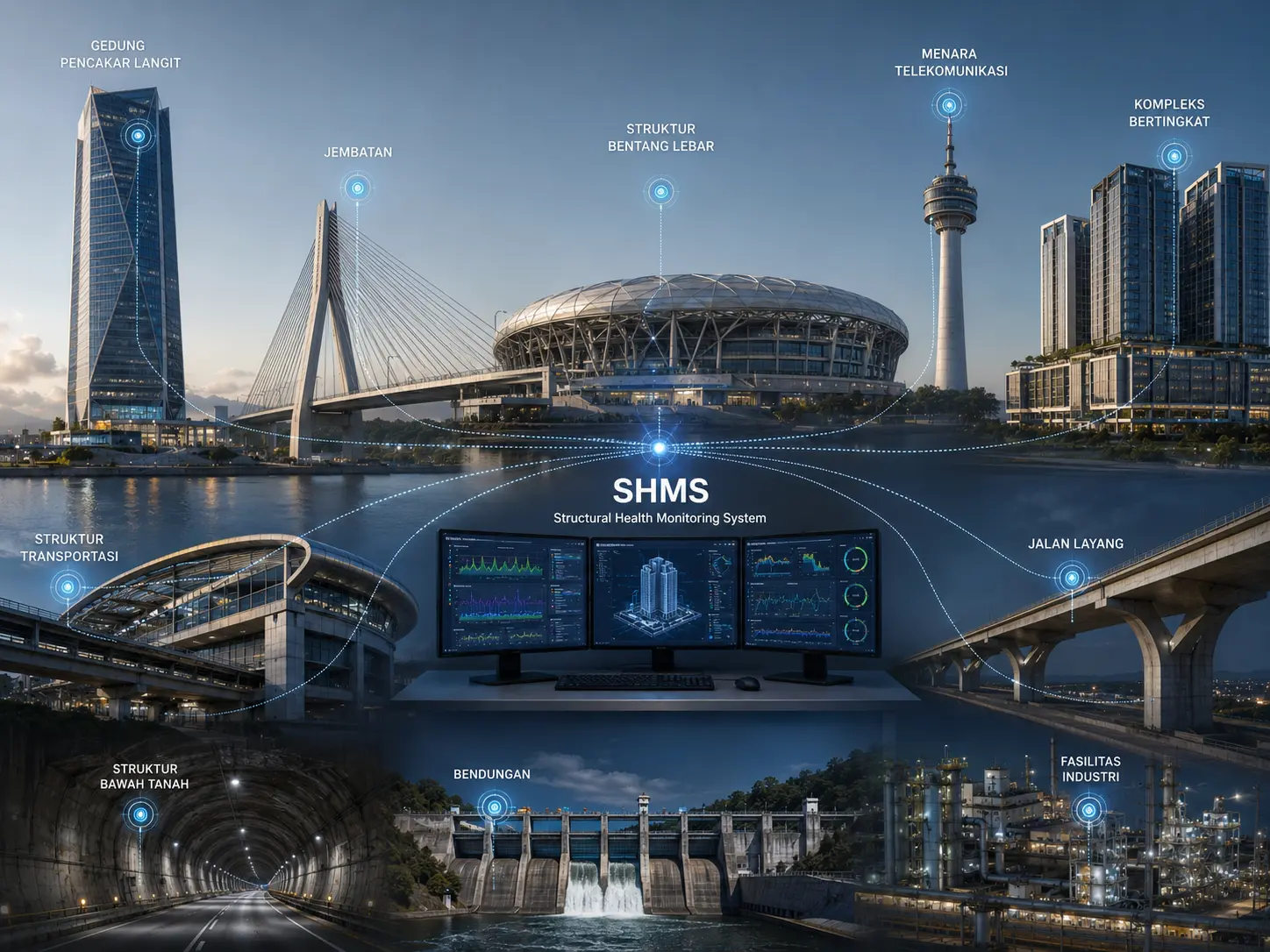 Arsitektur infrastruktur modern yang membutuhkan sistem monitoring SHMS