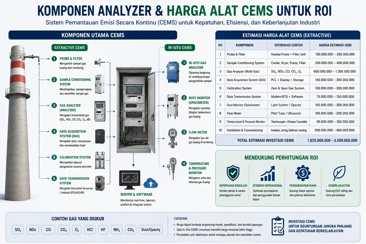 Komponen Analyzer Harga Alat CEMS untuk ROI