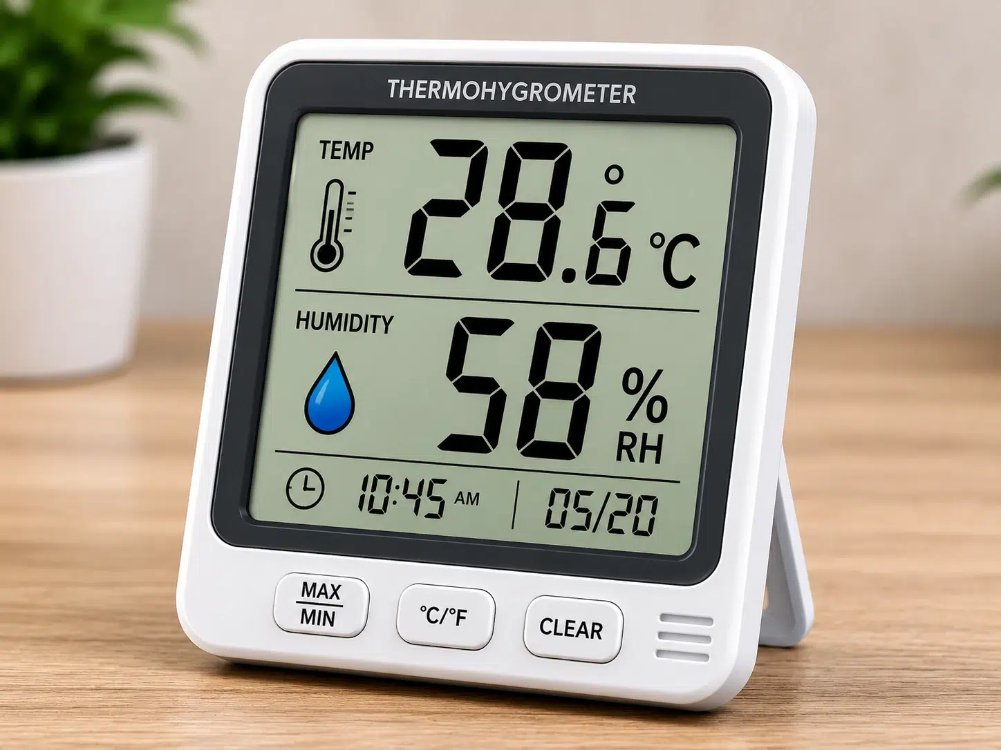 Perangkat Thermohygrometer Digital dengan layar LCD