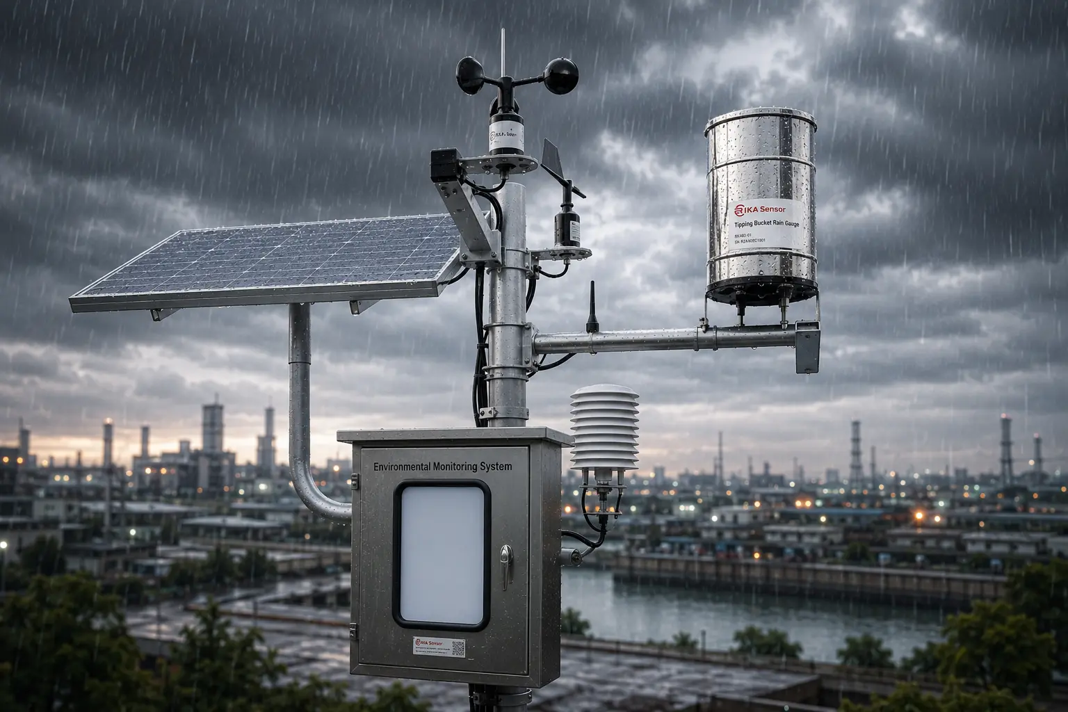 Sensor cuaca industri dan rain gauge