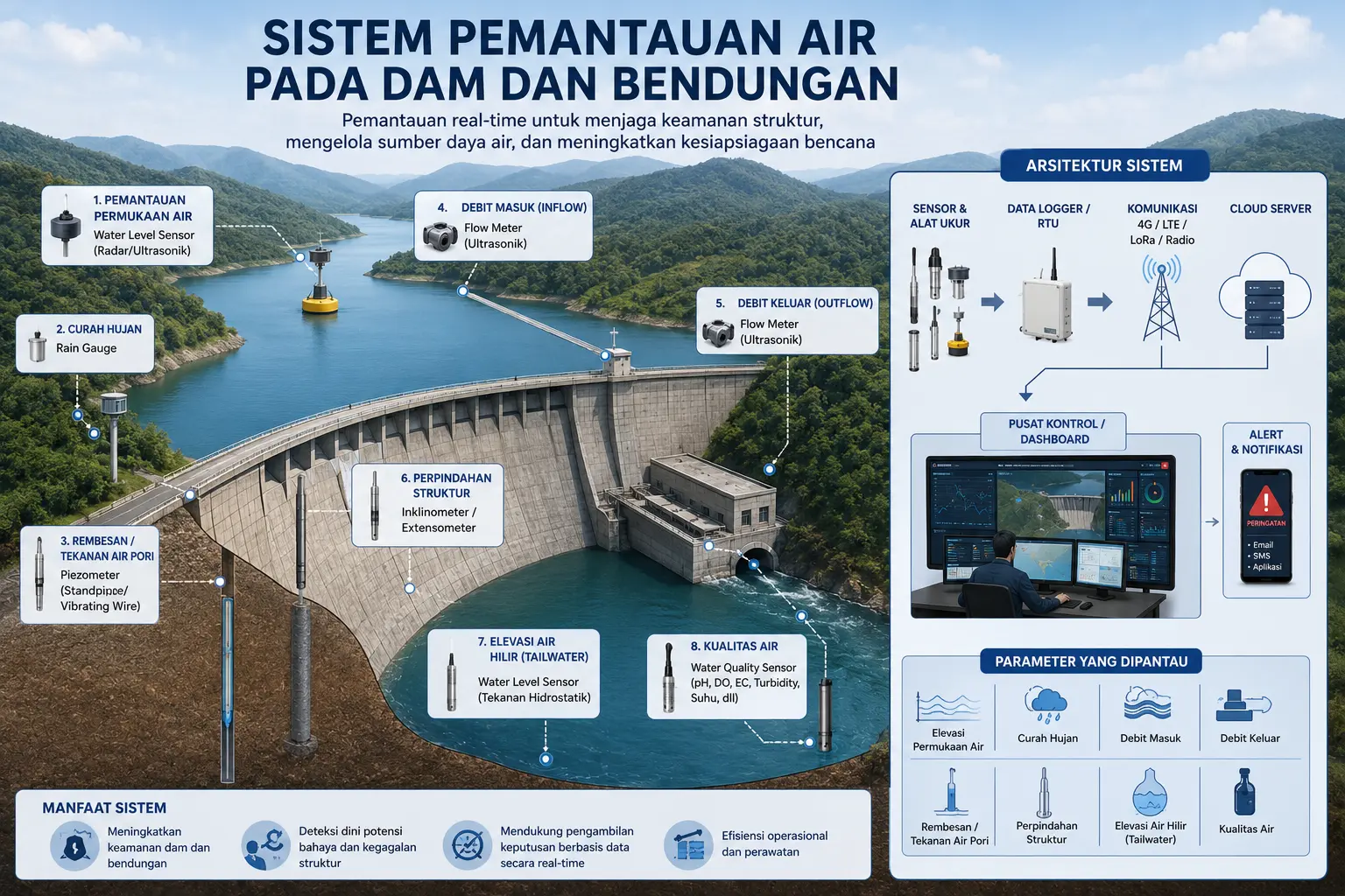 Sistem Pemantauan Air pada Dam dan Bendungan