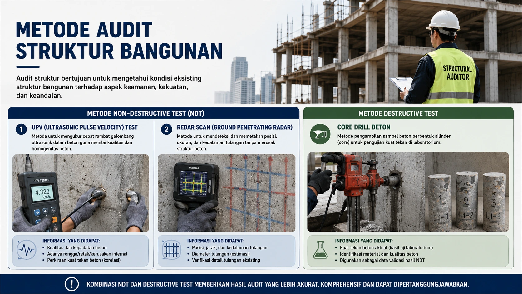 Alat pengujian nondestruktif pada beton