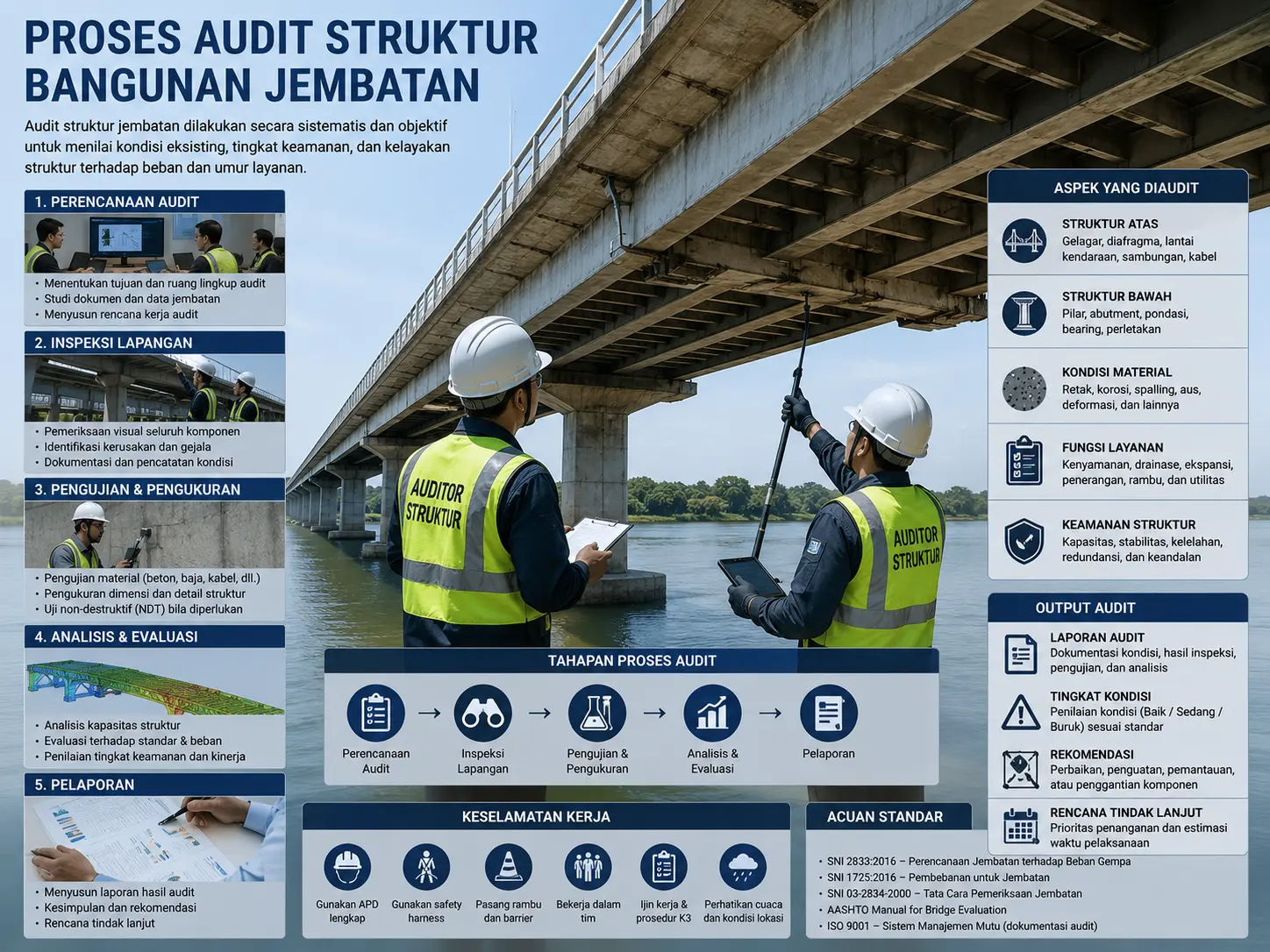 Layanan jasa audit struktur jembatan profesional