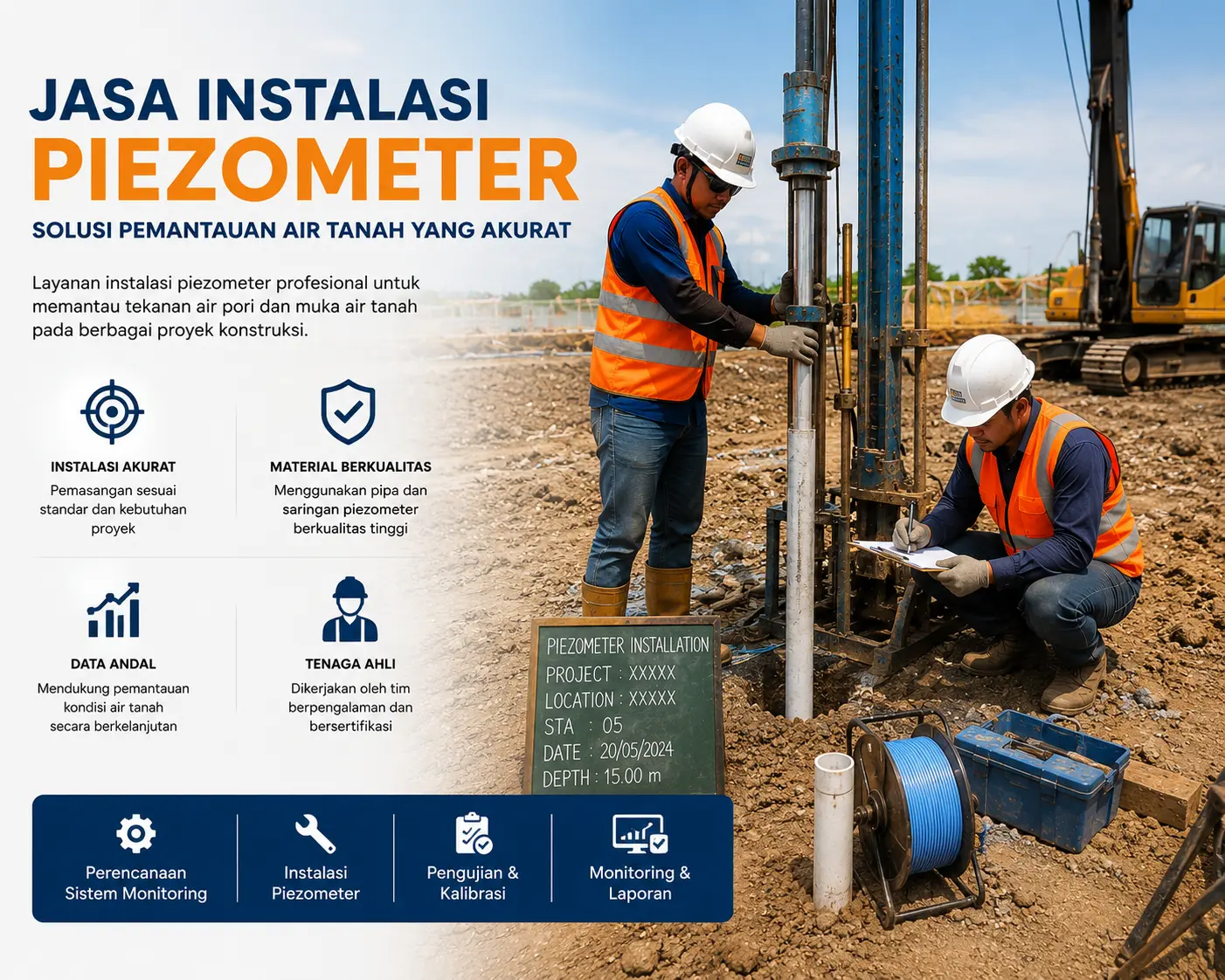 Jasa Instalasi Piezometer PT Global Intan Teknindo