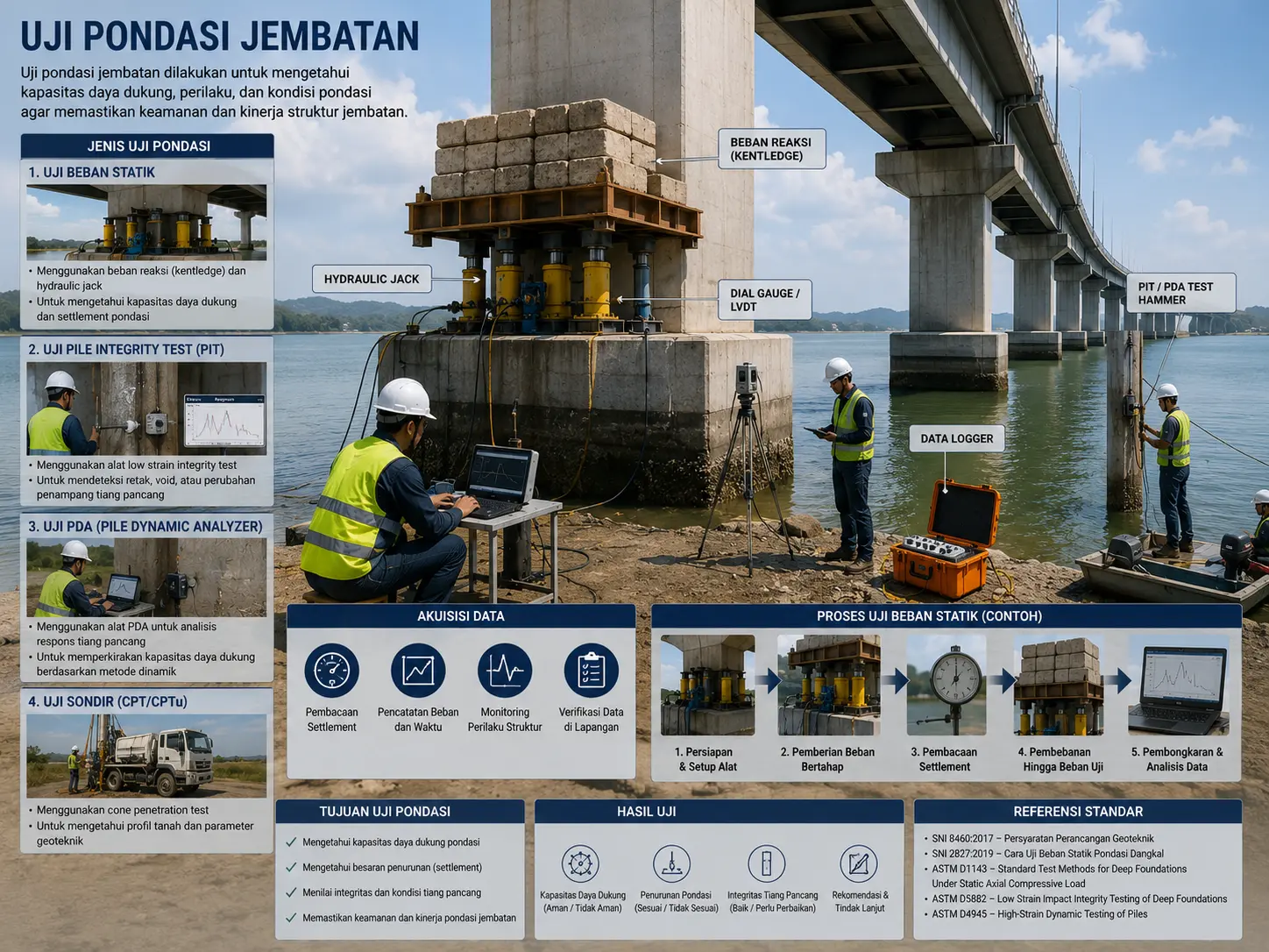 Layanan jasa uji pondasi jembatan akurat