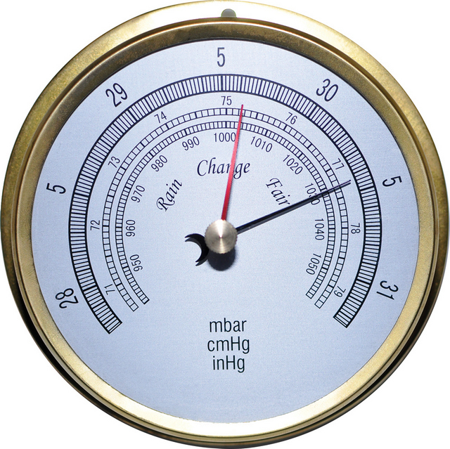 Barometer analog untuk mengukur tekanan udara