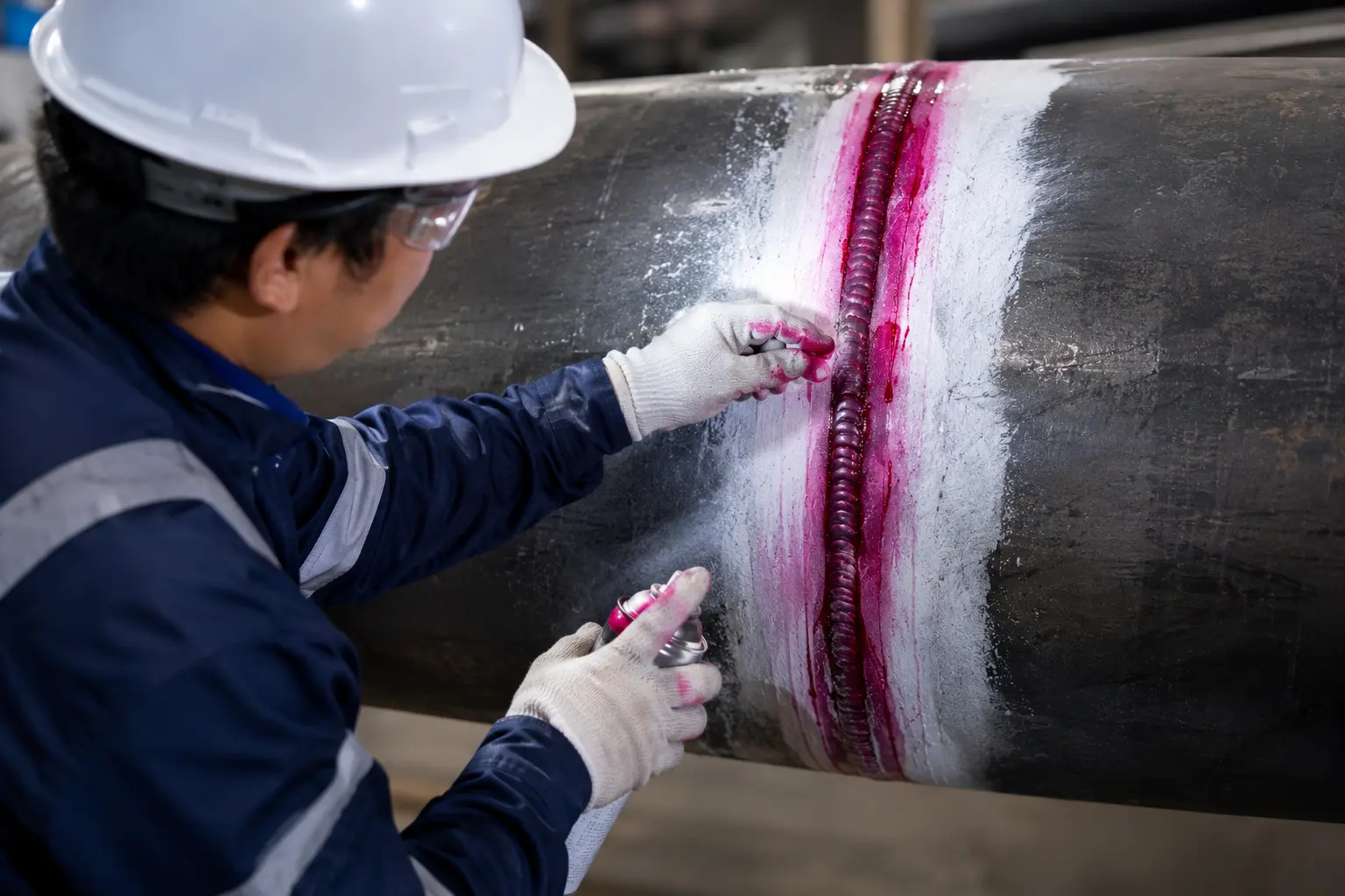Inspeksi NDT pada area welding