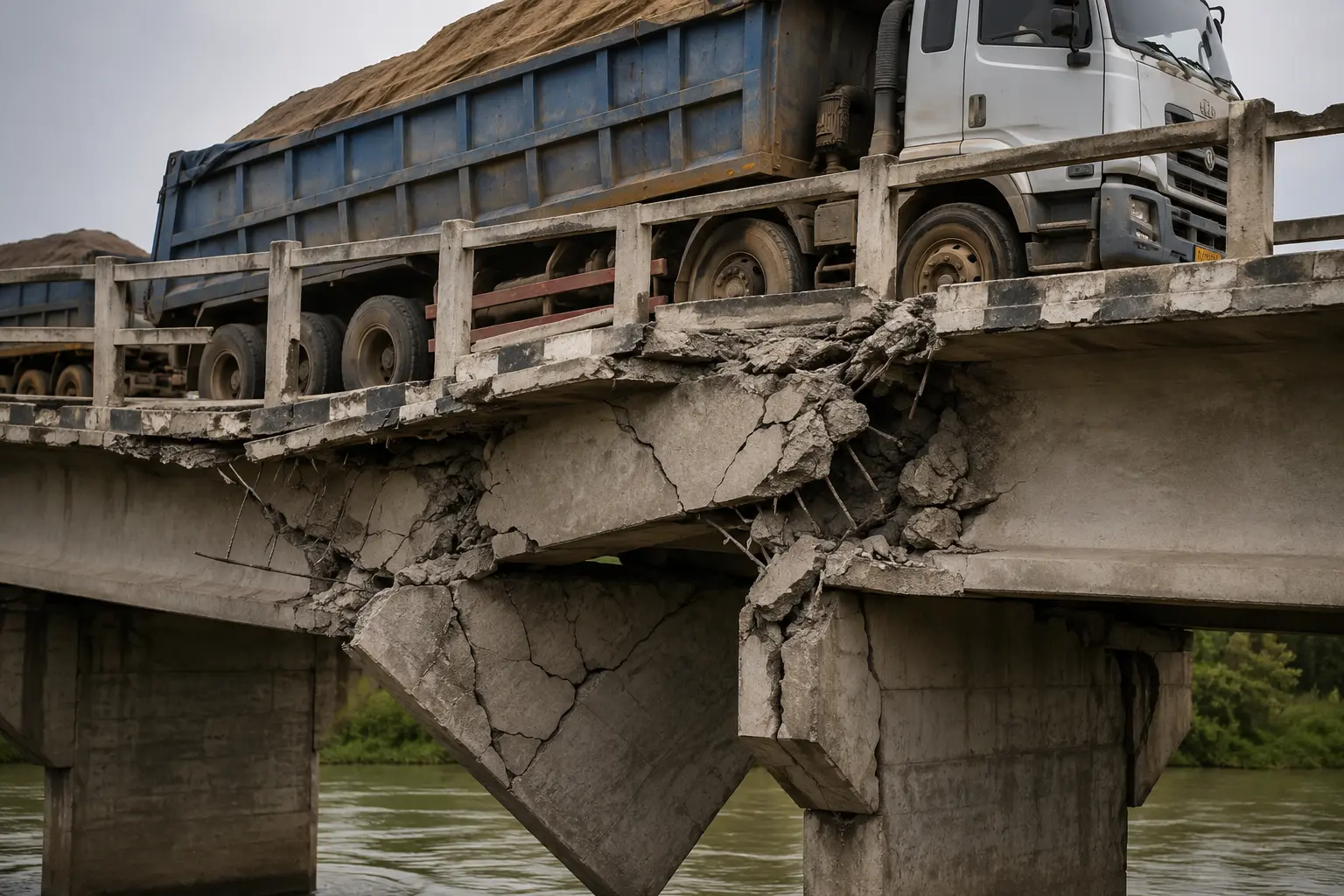 Kerusakan Struktur Jembatan Akibat Beban Berlebih