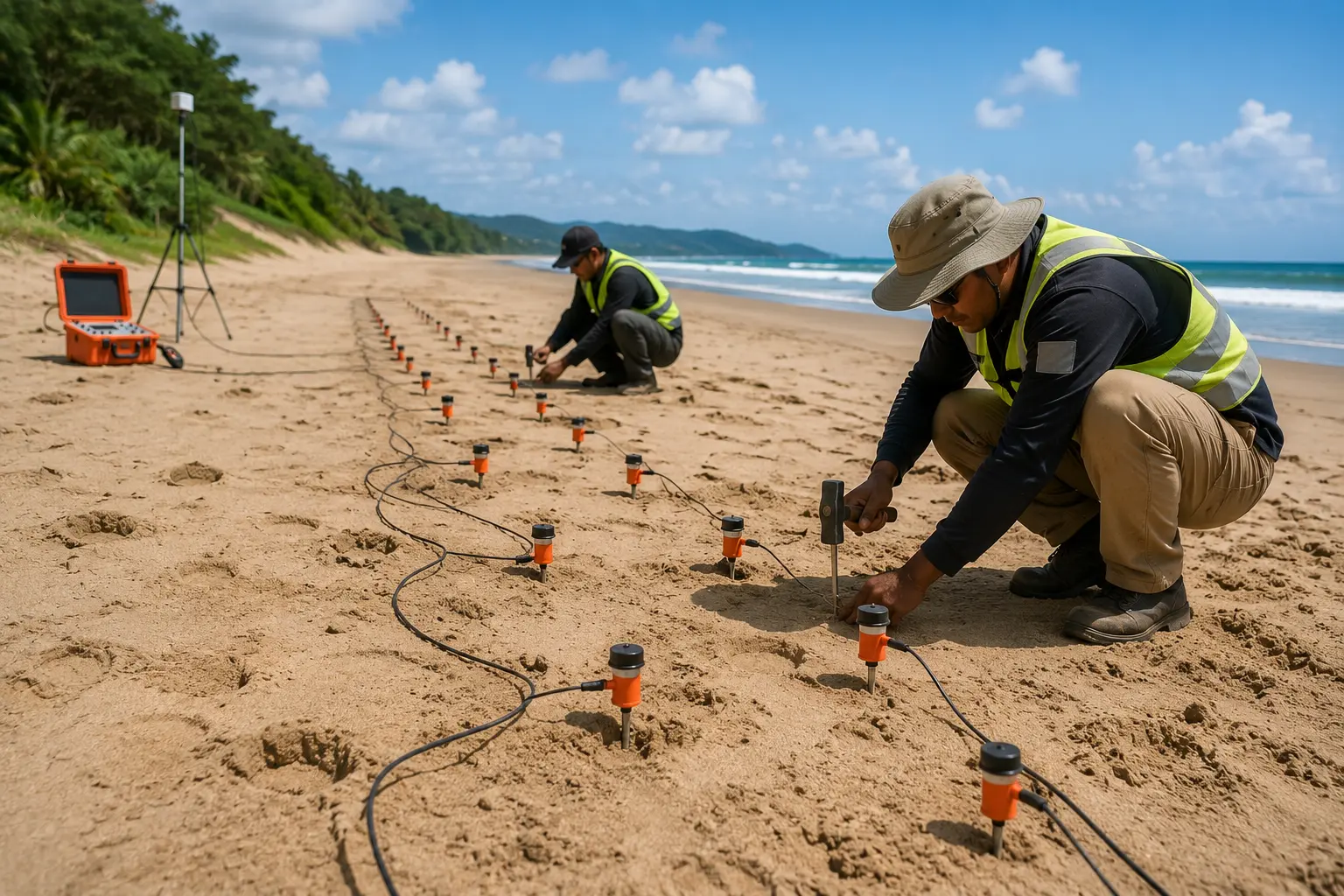 Pemasangan Sensor Geophone dalam Survei Seismik Rekreasi