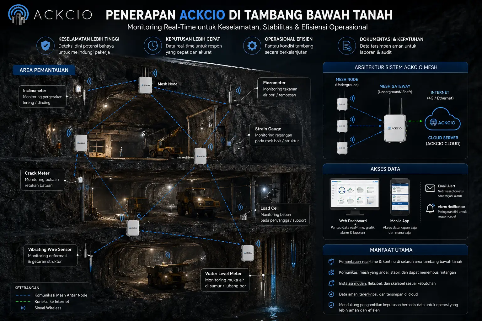 Penerapan Ackcio di Tambang Bawah Tanah