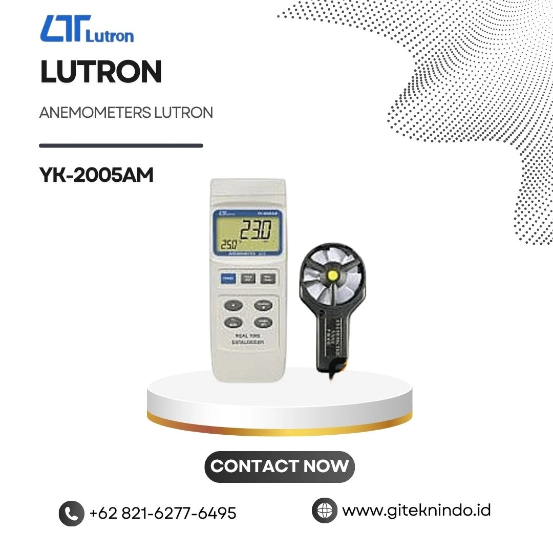 Anemometers LUTRON YK-2005AM mengukur kecepatan udara, airflow, dan temperatur secara akurat