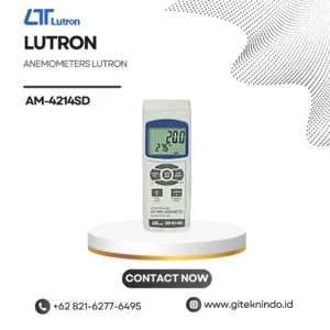 Anemometers LUTRON AM-4214SD hot wire anemometer dengan SD Card data logger untuk mengukur kecepatan udara dan temperatur.