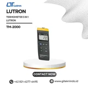 Termometer 3 in 1 LUTRON TM-2000 dengan sensor inframerah, Pt100, dan thermocouple