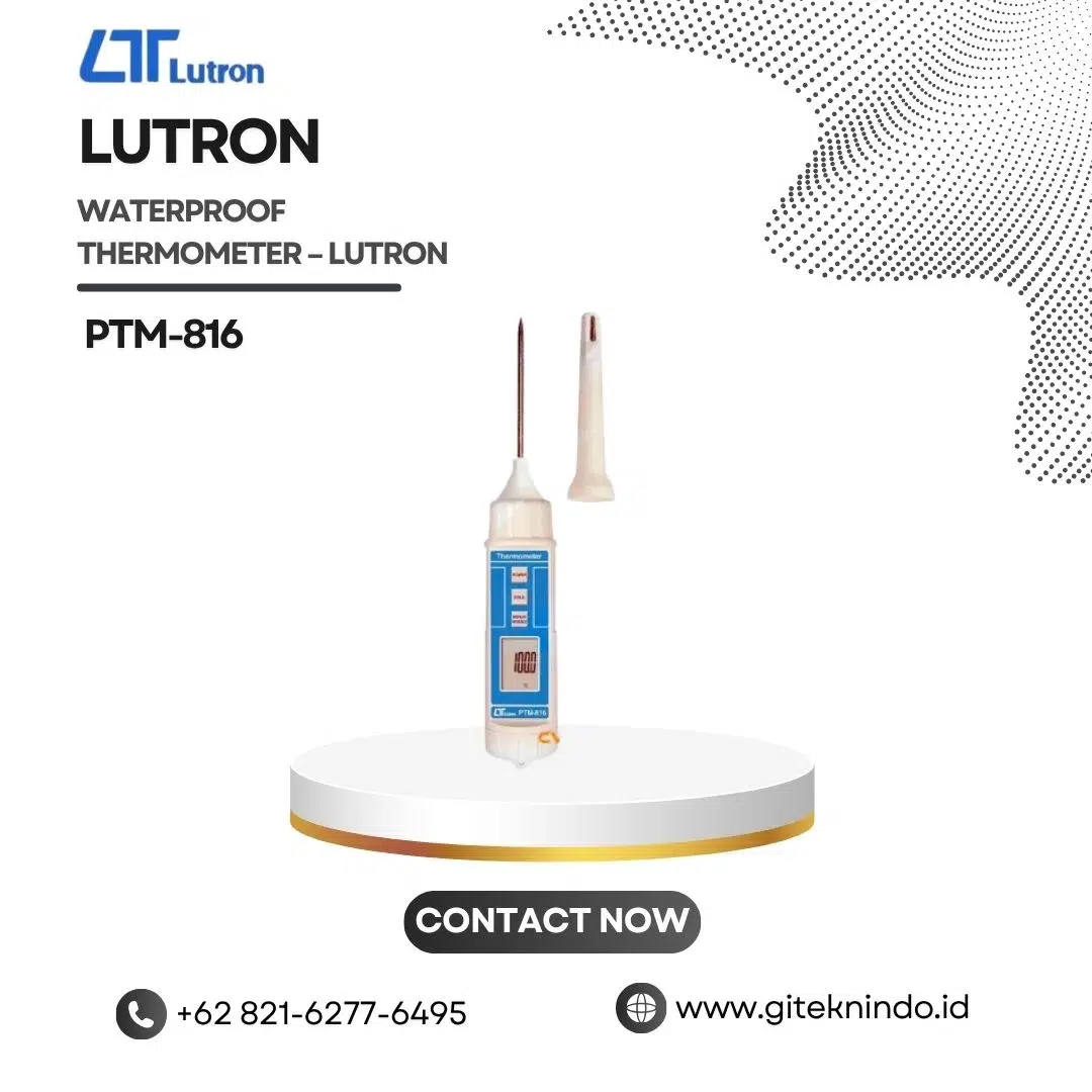 Waterproof Thermometer LUTRON PTM-816 dengan sensor Type K dan perlindungan IP67