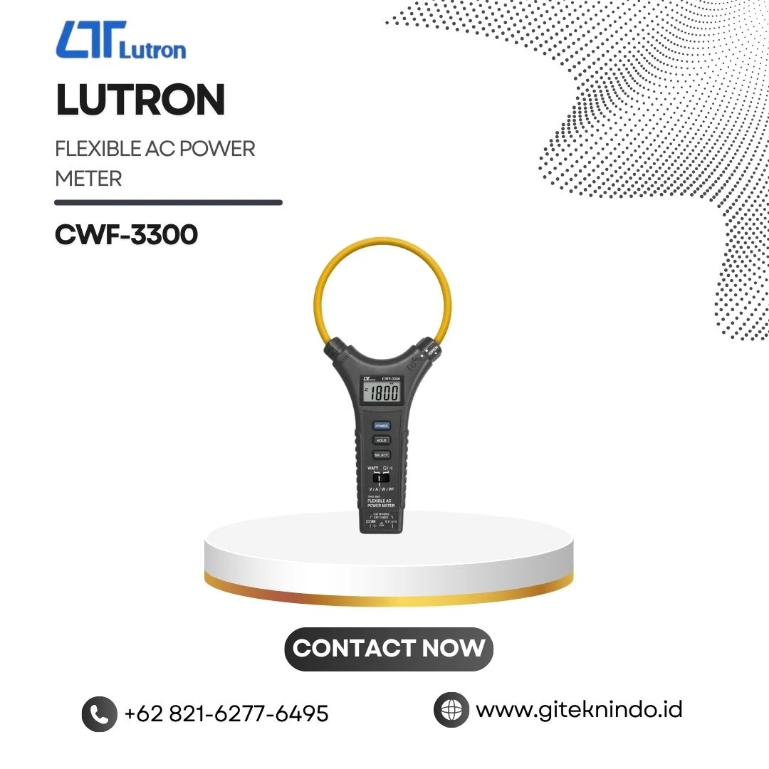 Flexible AC Power Meter CWF-3300 True RMS untuk mengukur arus AC hingga 3000 A, tegangan AC, daya listrik, dan faktor daya