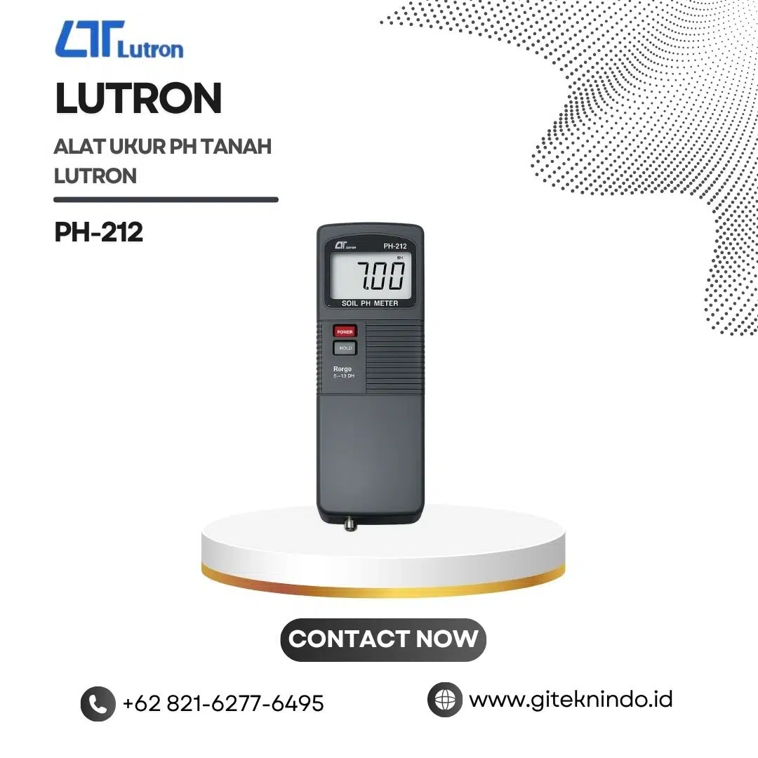 Alat Ukur pH Tanah LUTRON PH-212 dengan elektroda spear tip untuk pengukuran pH tanah digital