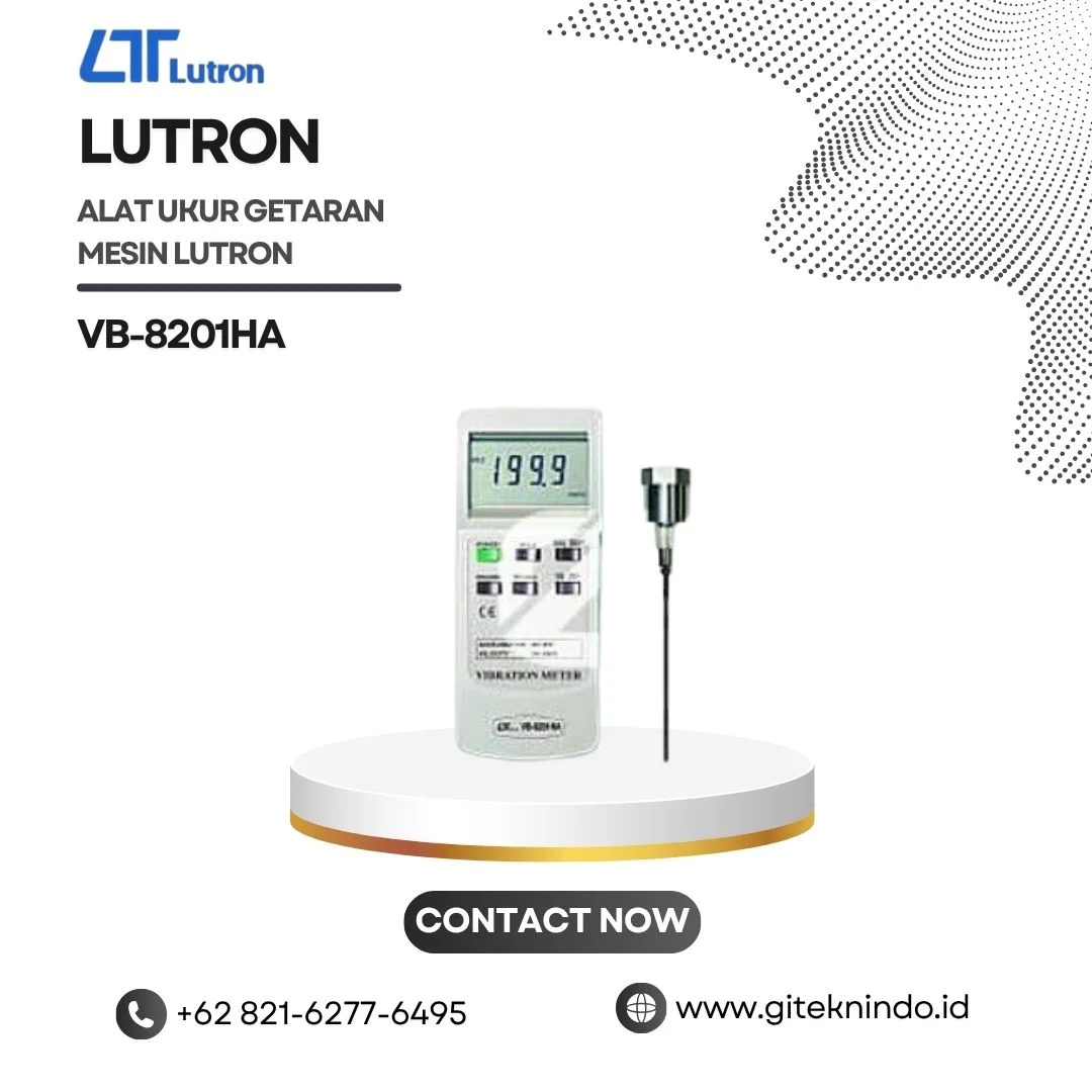 Alat Ukur Getaran Mesin Lutron VB-8201HA untuk pengukuran acceleration dan velocity mesin industri.