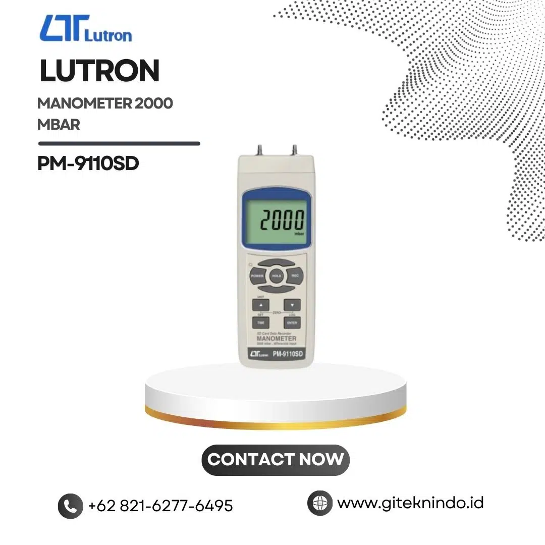 Manometer Lutron PM-9110SD 2000 mbar digital datalogger SD card