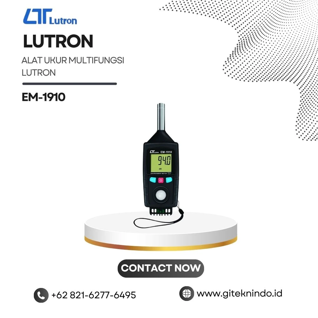Alat Ukur Multifungsi LUTRON EM-1910 untuk mengukur kebisingan, cahaya, suhu, dan kelembapan