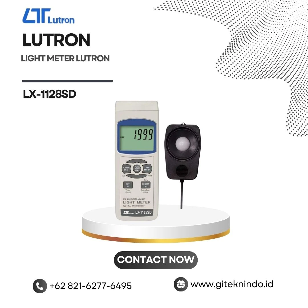Light Meter LUTRON LX-1128SD untuk mengukur intensitas cahaya dan suhu