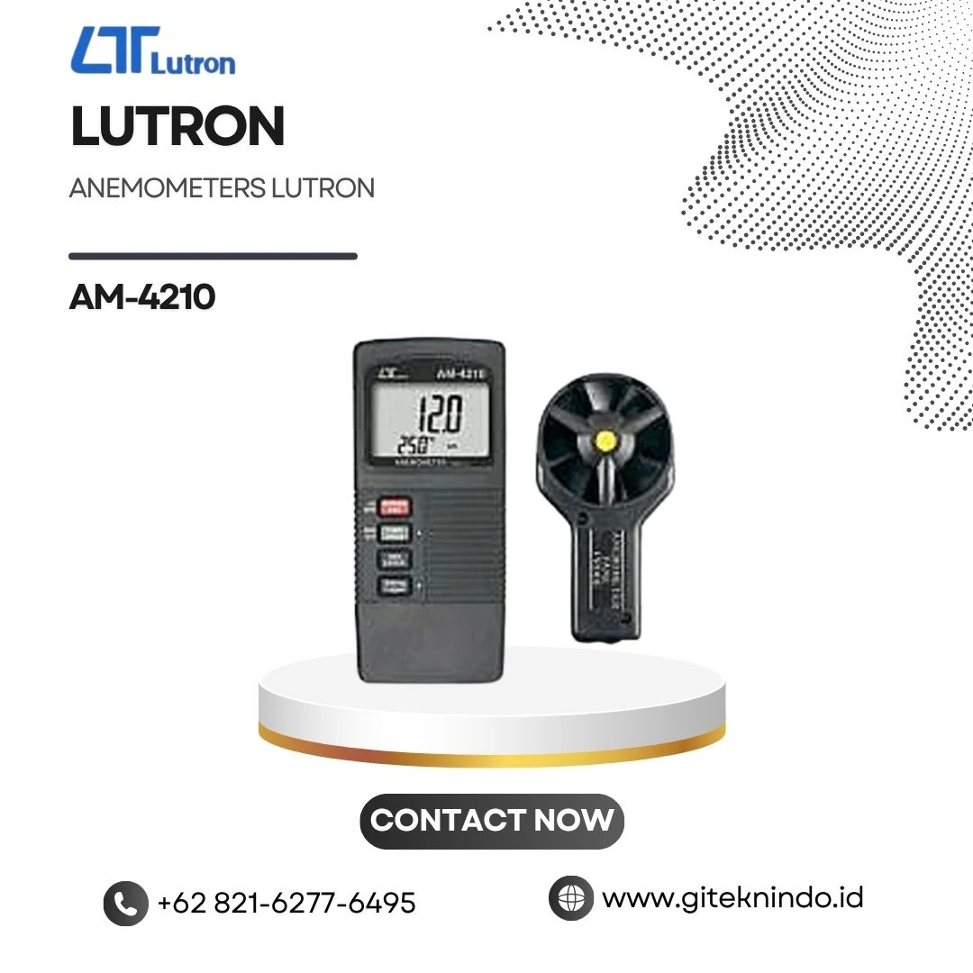 Anemometers LUTRON AM-4210 untuk mengukur kecepatan udara, airflow, dan temperatur secara akurat
