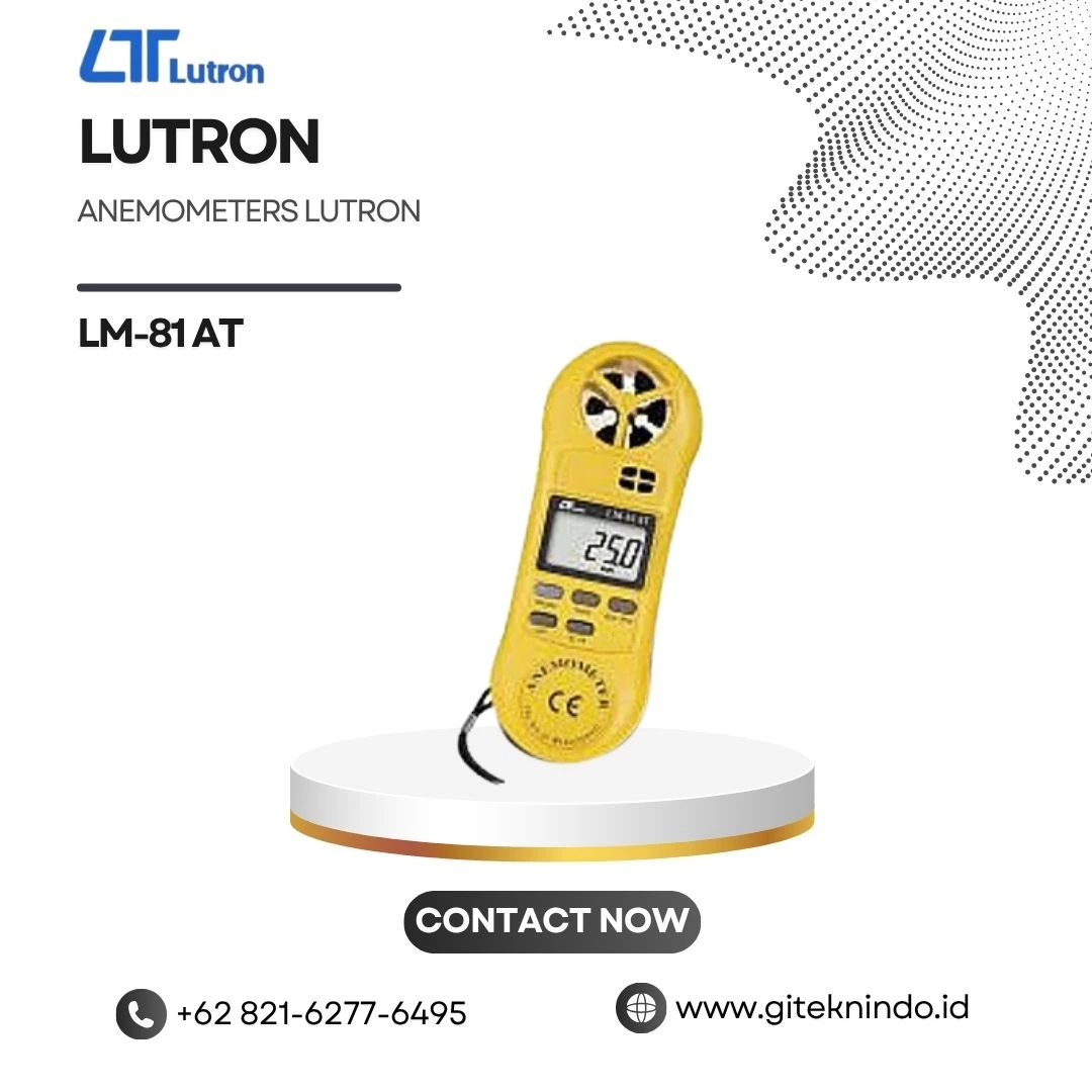 Anemometers LUTRON LM-81AT untuk mengukur kecepatan udara dan temperatur secara akurat