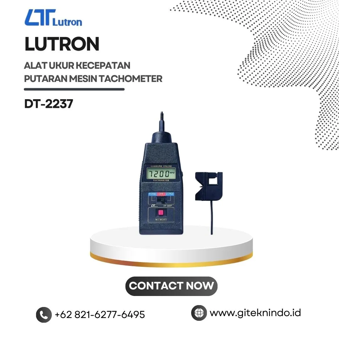 Alat Ukur Kecepatan Putaran Mesin Tachometer DT-2237 untuk pengukuran RPM mesin bensin