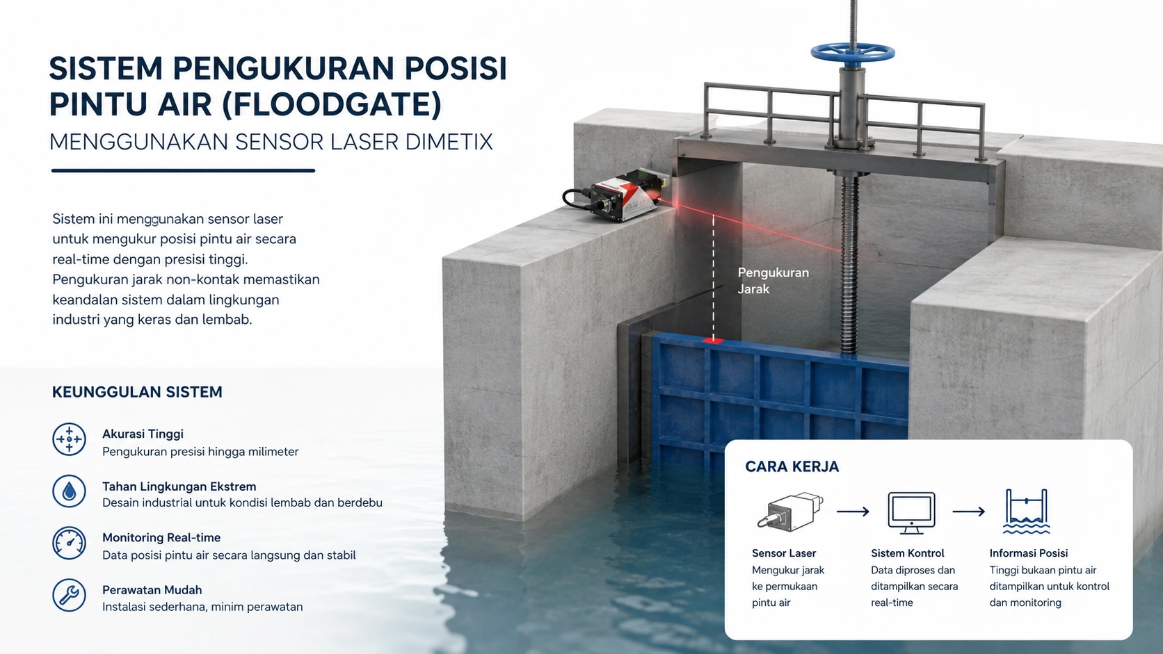 Sistem Pengukuran Posisi Pintu Air Menggunakan Sensor Laser Dimetix
