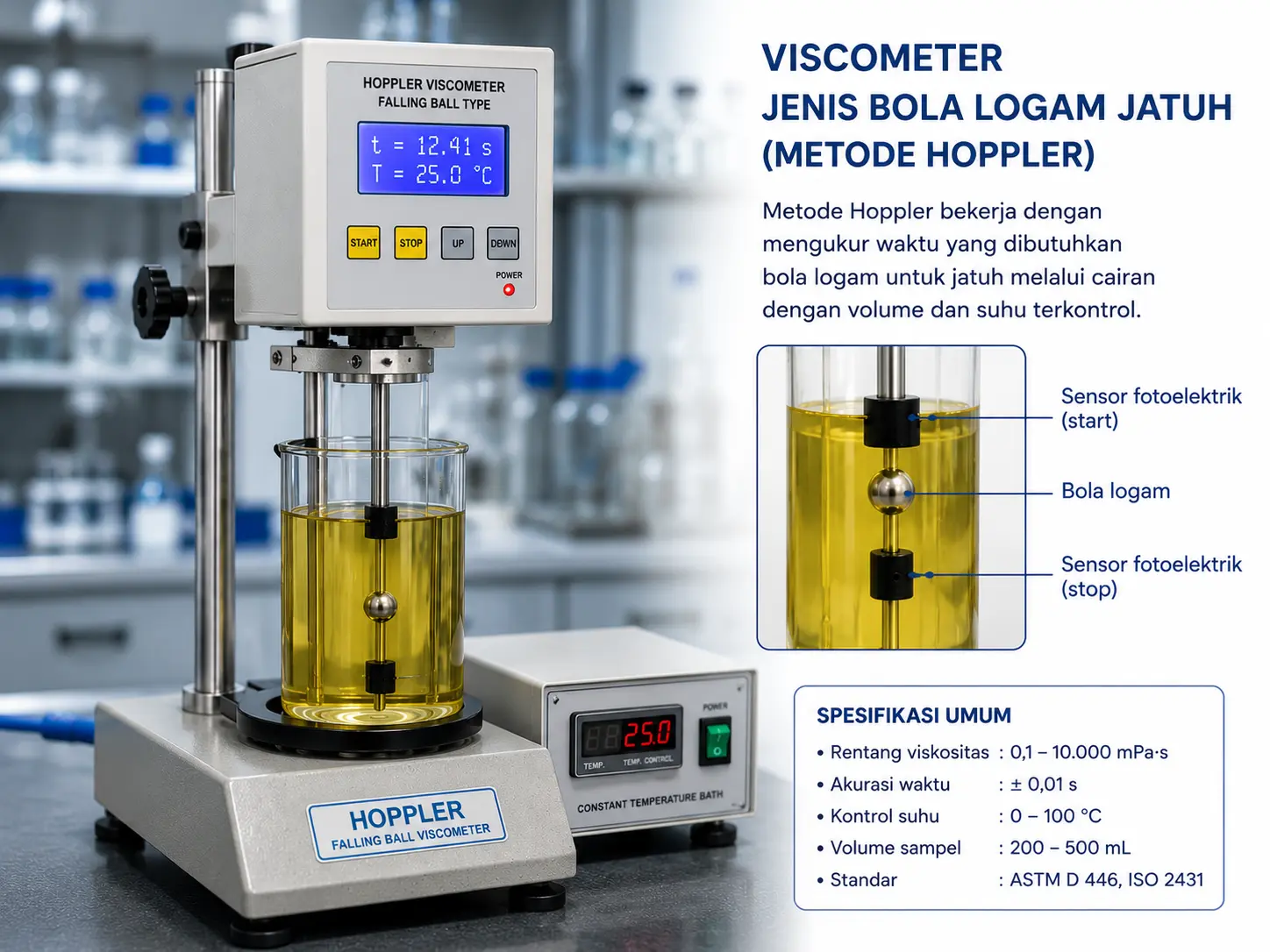 Viscometer Jenis Bola Logam Jatuh (Metode Hoppler)