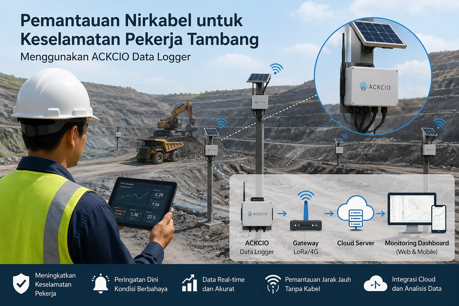 Pemantauan nirkabel untuk keselamatan pekerja tambang