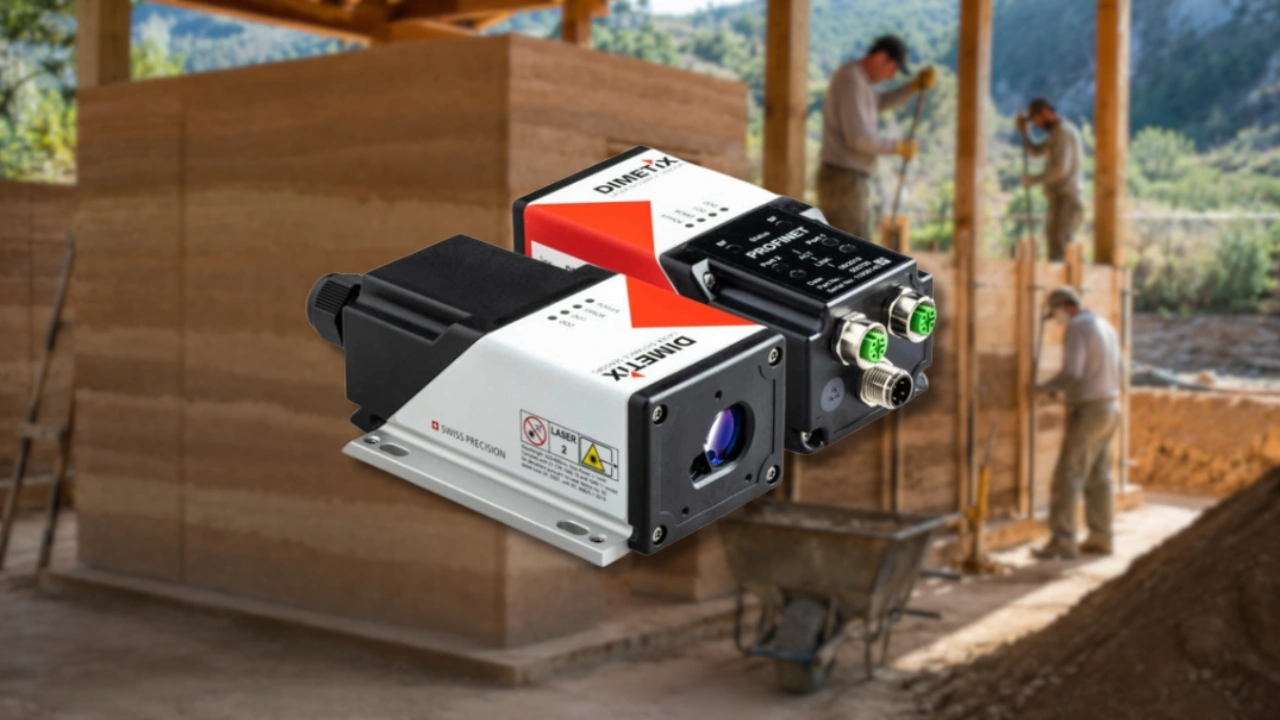 Proses Produksi Dinding Tanah Liat (Rammed Earth) menggunakan sensor laser Dimetix