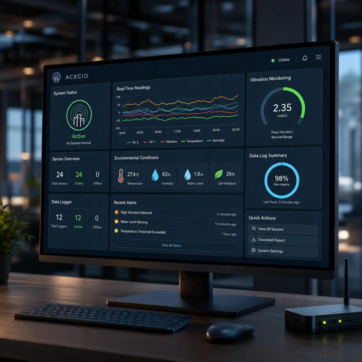 Dashboard Wireless Monitoring System Geoteknik