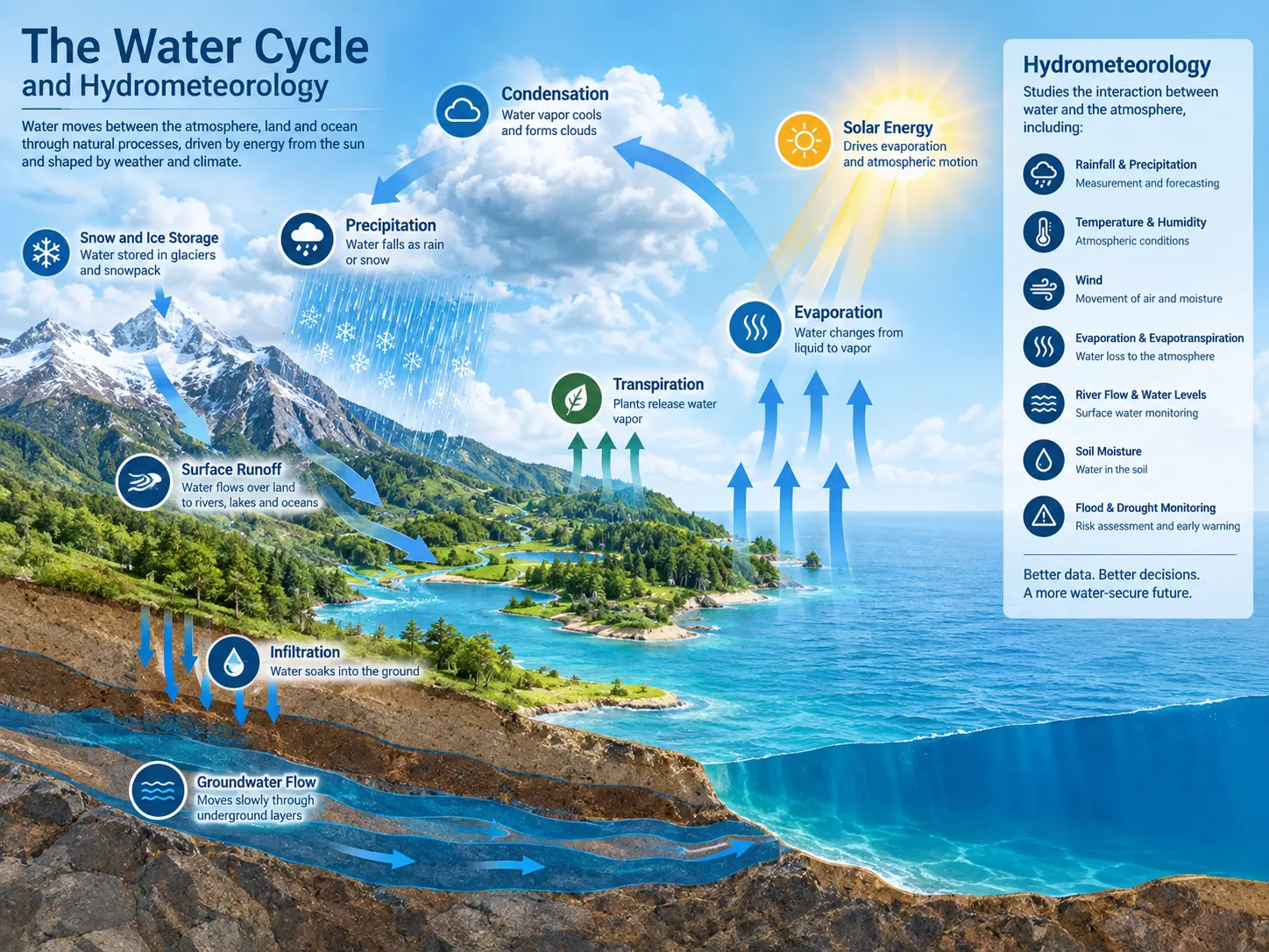 Diagram siklus air dan hidrometeorologi