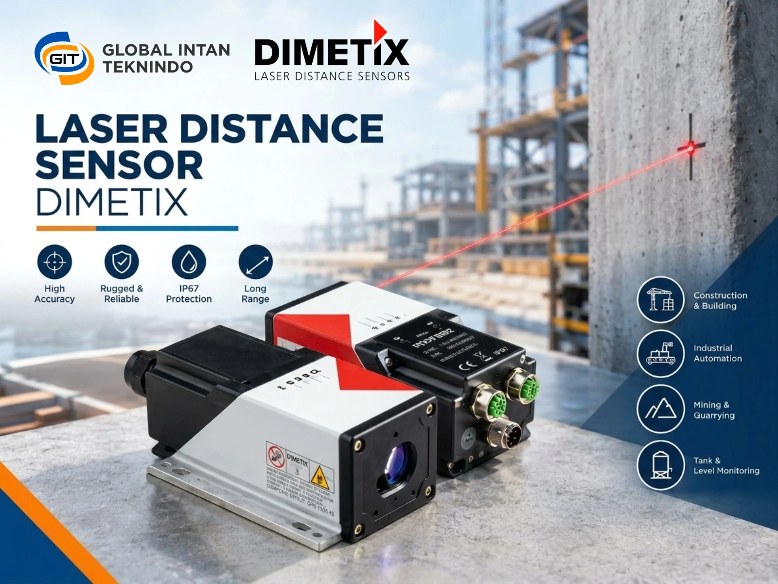 Precision Laser Distance Sensor Dimetix