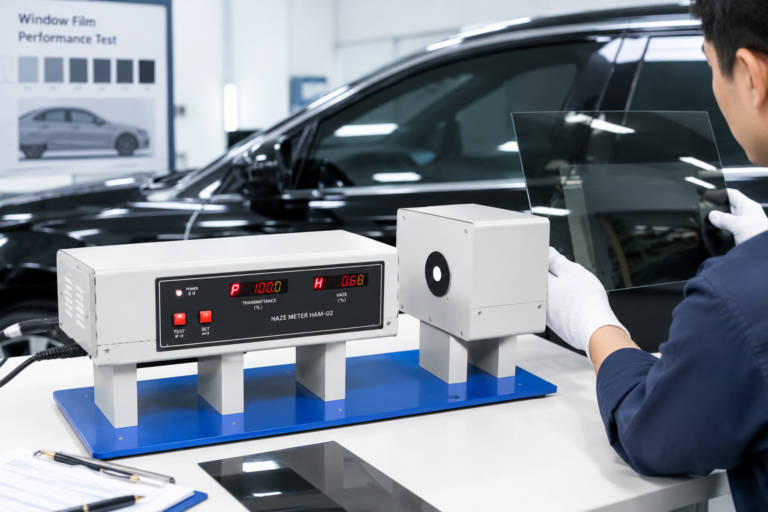Quality Control Kaca Film Mobil dengan Haze Meter HAM-02